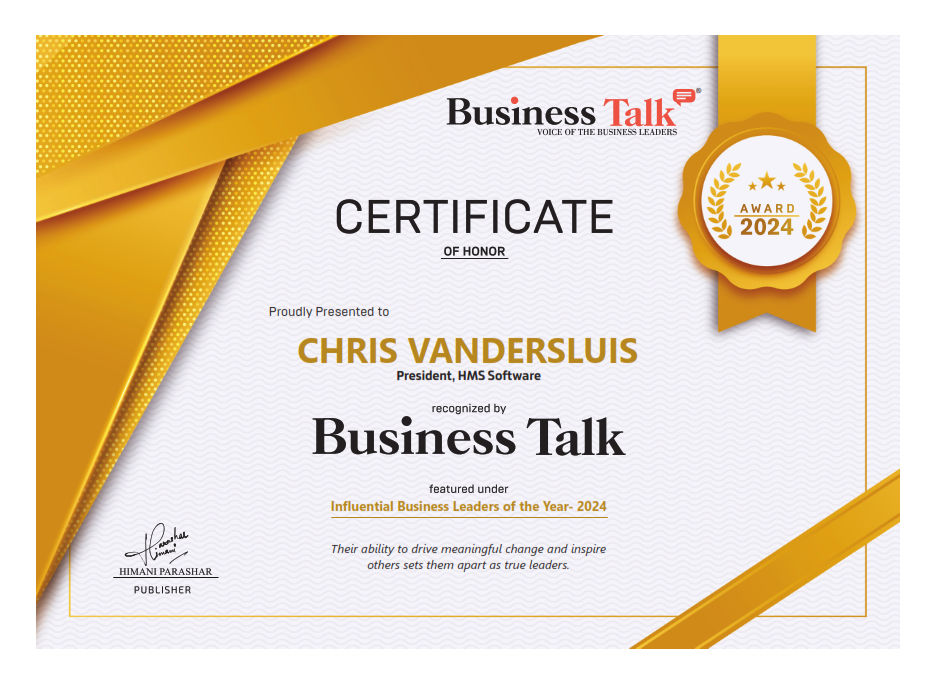 Business Talk Magazine, Inﬂuential Business Leaders of the Year, Chris Vandersluis, Christopher Vandersluis, Christopher Peter Vandersluis